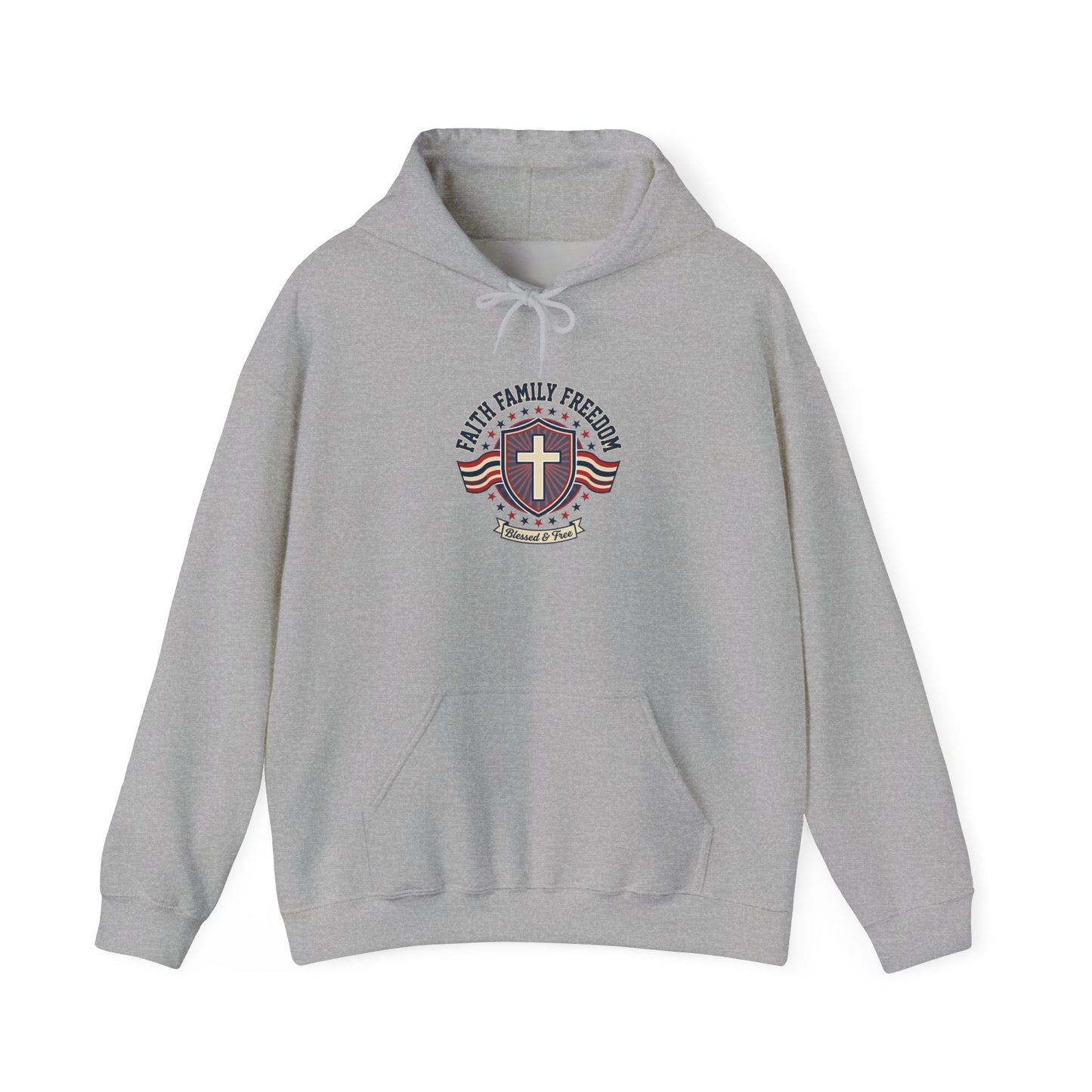 Faith Family Freedom Hoodie | Patriotic Faith-Based July 4th, Vintage Americana