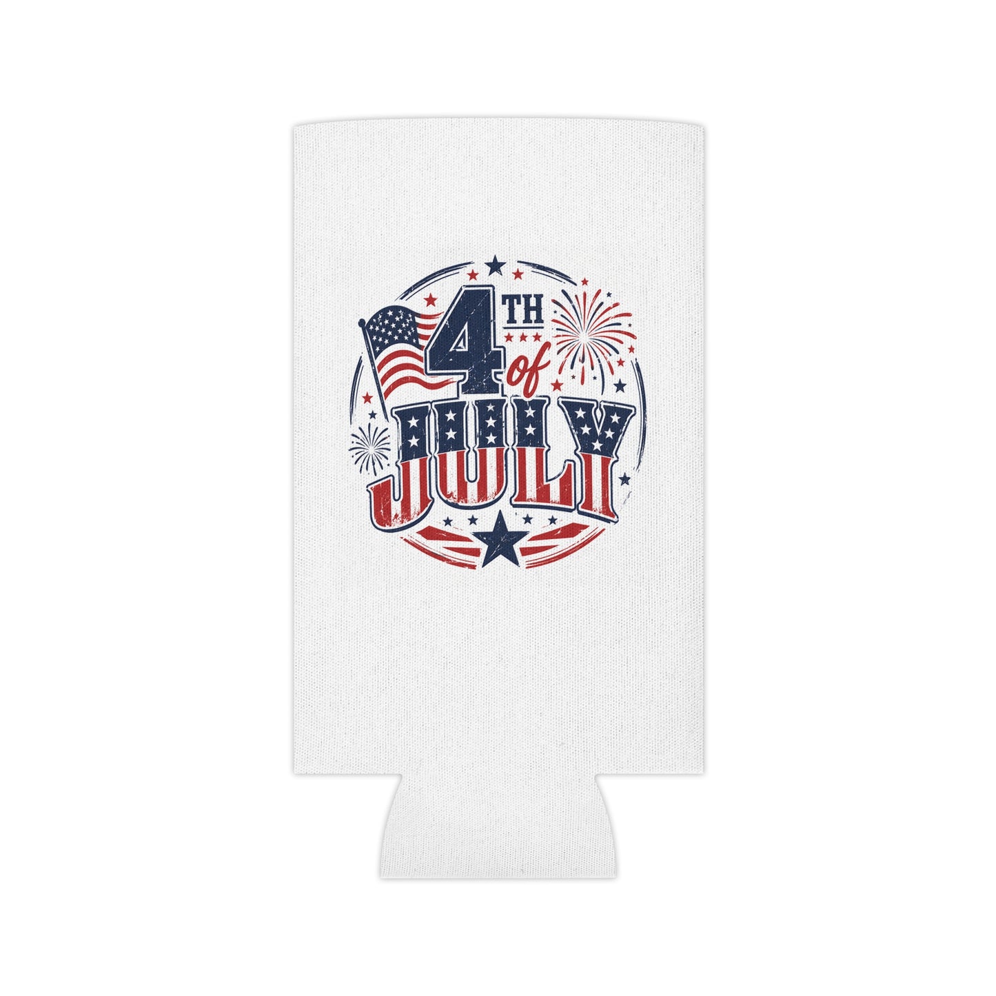 Fourth of July 2026 Can Cooler – Patriotic 4th of July Drink Koozie with Fireworks Design