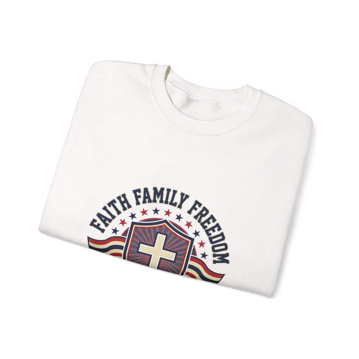 Faith Family Freedom Sweatshirt | Patriotic, Faith-Based, Vintage Americana