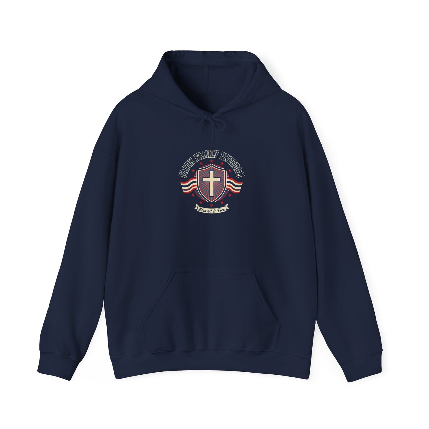 Faith Family Freedom Hoodie | Patriotic Faith-Based July 4th, Vintage Americana