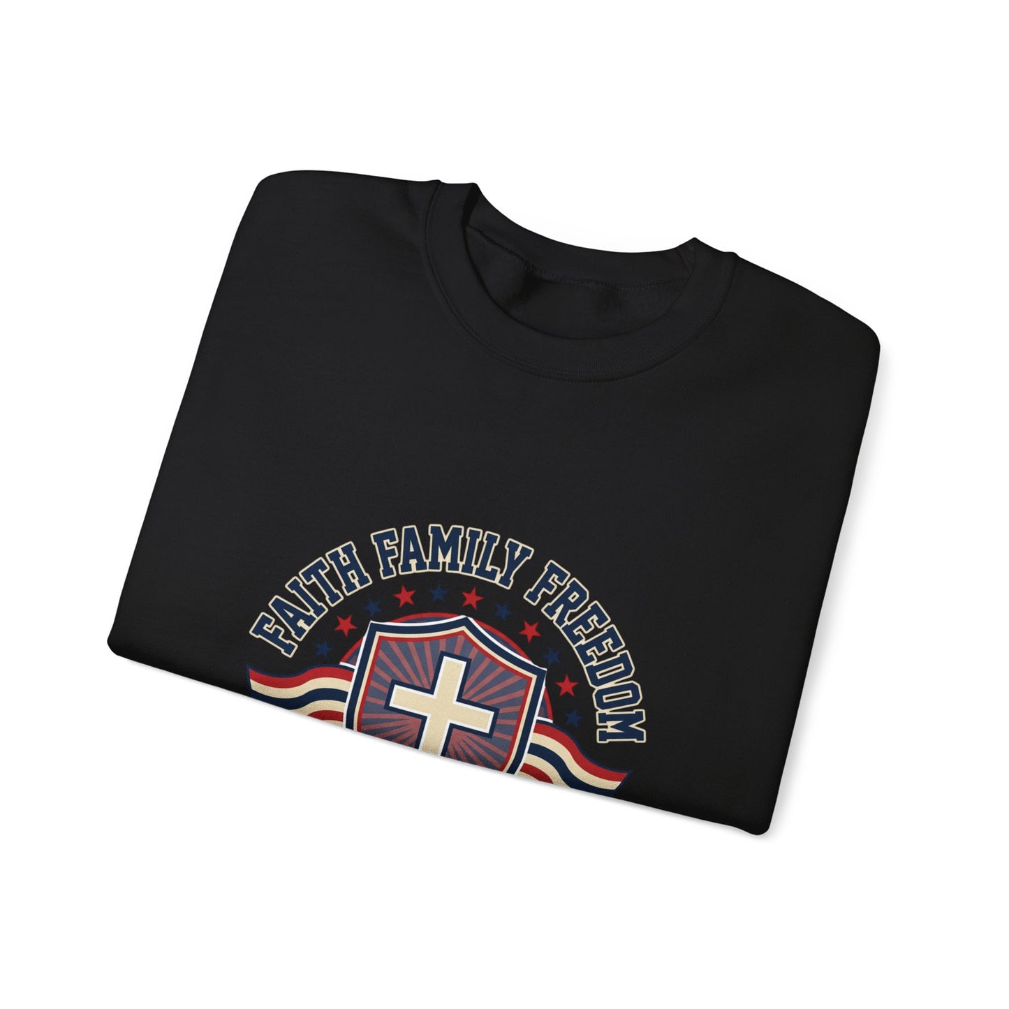 Faith Family Freedom Sweatshirt | Patriotic, Faith-Based, Vintage Americana