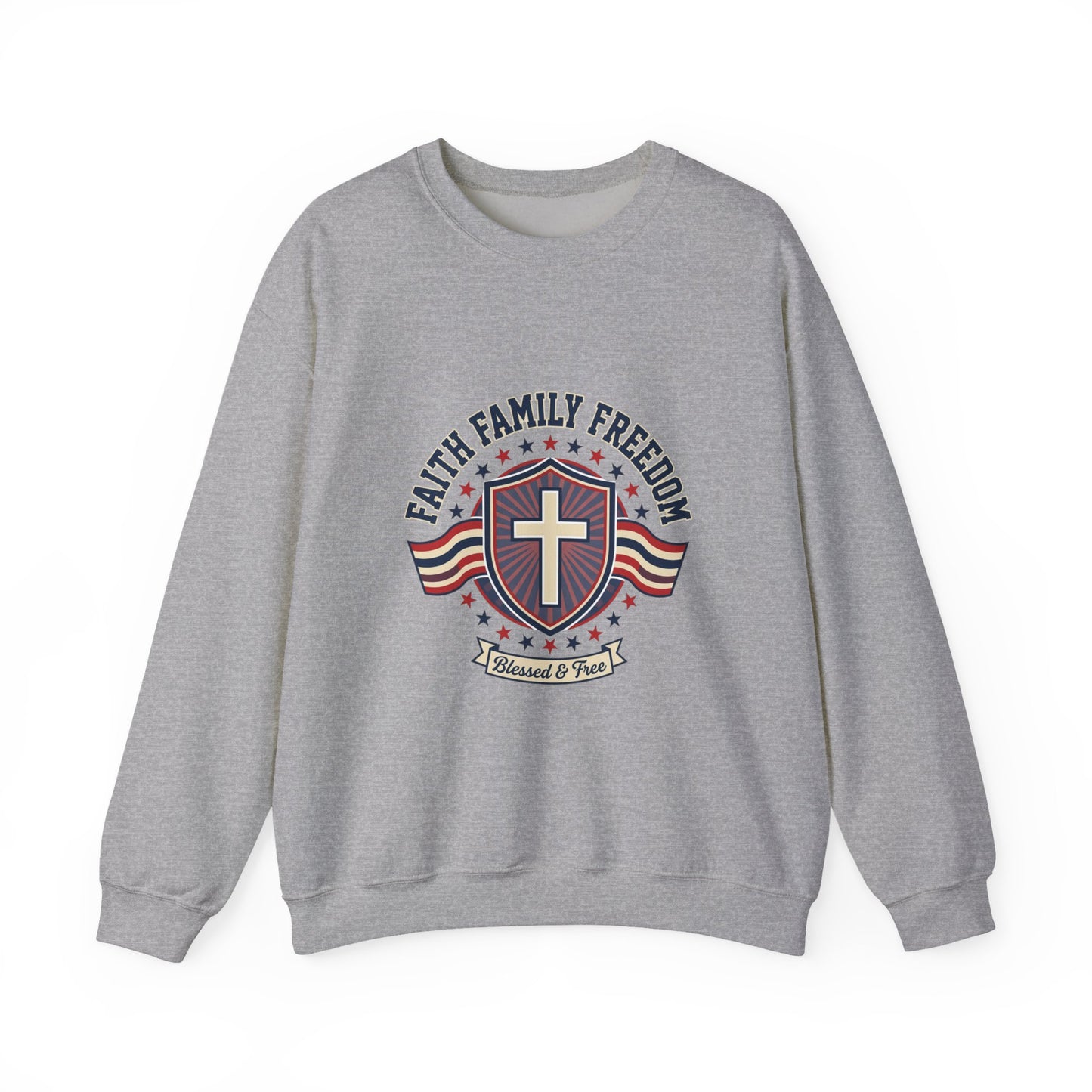 Faith Family Freedom Sweatshirt | Patriotic, Faith-Based, Vintage Americana