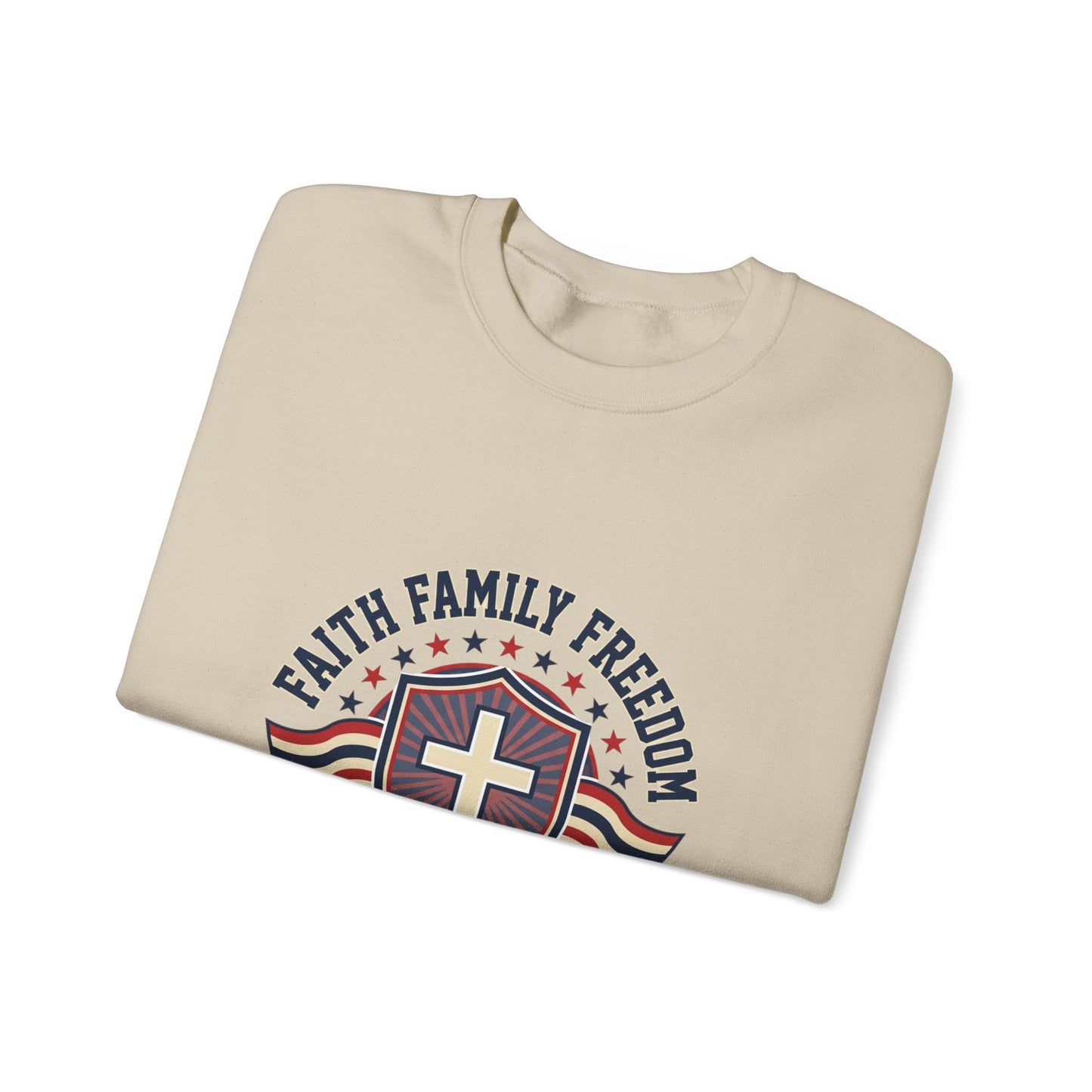 Faith Family Freedom Sweatshirt | Patriotic, Faith-Based, Vintage Americana