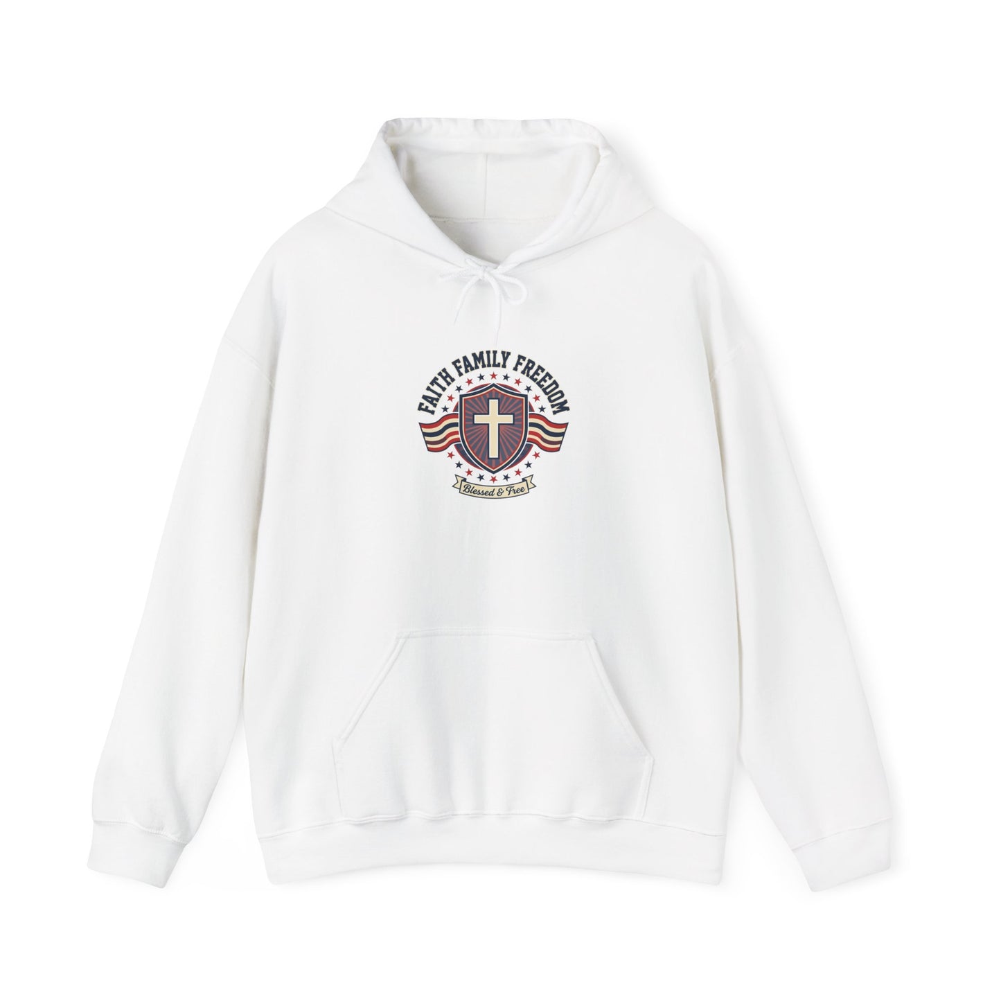 Faith Family Freedom Hoodie | Patriotic Faith-Based July 4th, Vintage Americana