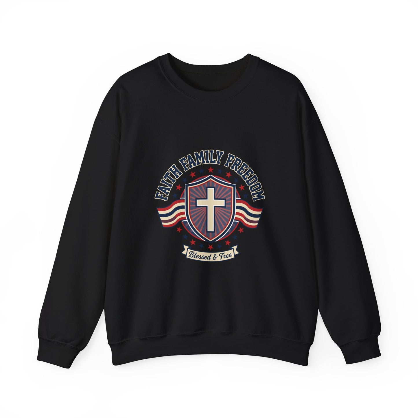Faith Family Freedom Sweatshirt | Patriotic, Faith-Based, Vintage Americana