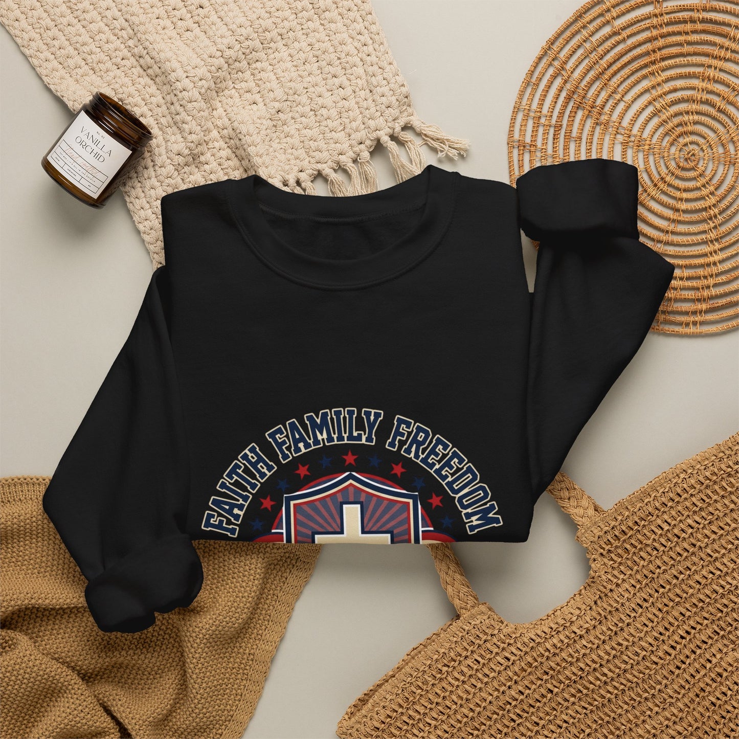 Faith Family Freedom Sweatshirt | Patriotic, Faith-Based, Vintage Americana