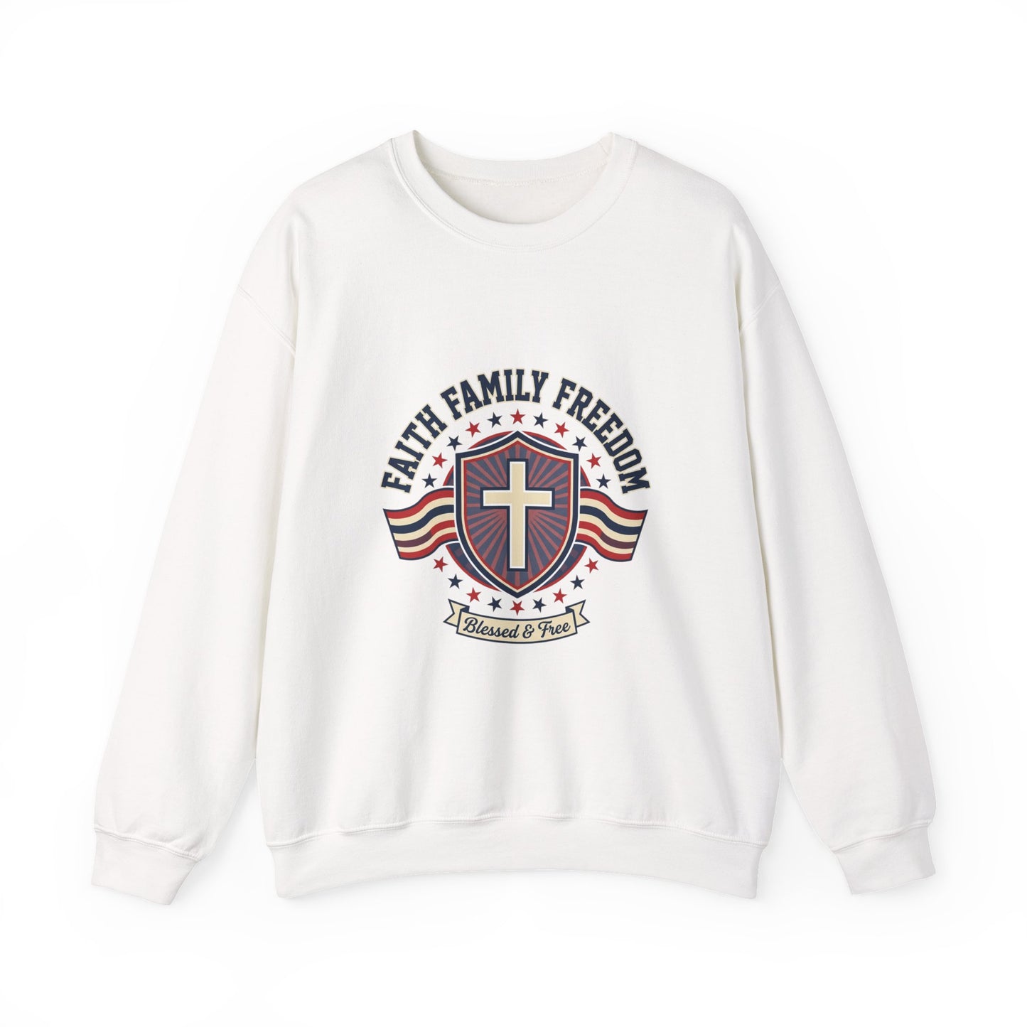 Faith Family Freedom Sweatshirt | Patriotic, Faith-Based, Vintage Americana
