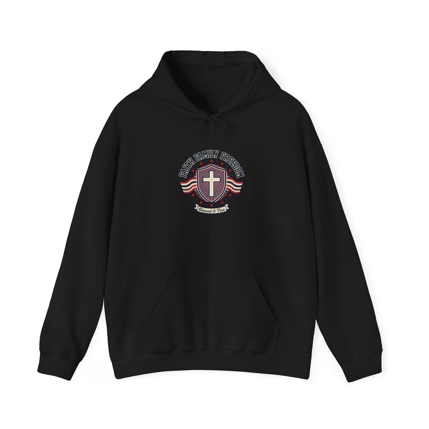 Faith Family Freedom Hoodie | Patriotic Faith-Based July 4th, Vintage Americana